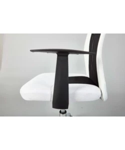 POLTRONCINA UFFICIO BIANCA CON BRACCIOLI E RUOTE, 55X54,5X85-95 CM